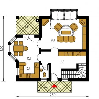 Floor plan of ground floor - KLASSIK 111
